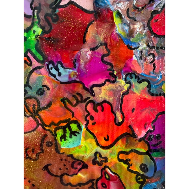 Abstract Original Abstract Painting Serg Graff "Happy Doodles" Surreal Fantasy Art, Coa For Sale - Image 3 of 11