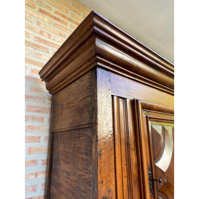 Antique Dutch Baroque Light Oak Cupboard or Cabinet, 18th Century For Sale - Image 10 of 18
