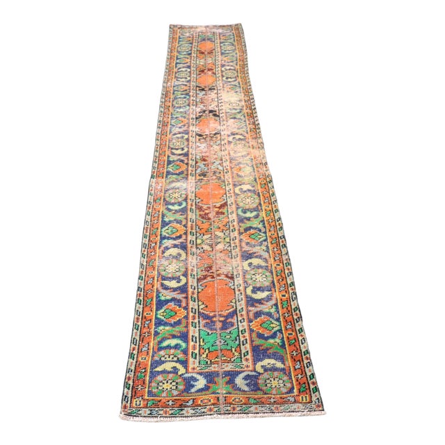 Vintage Handmade Oushak Runner For Sale