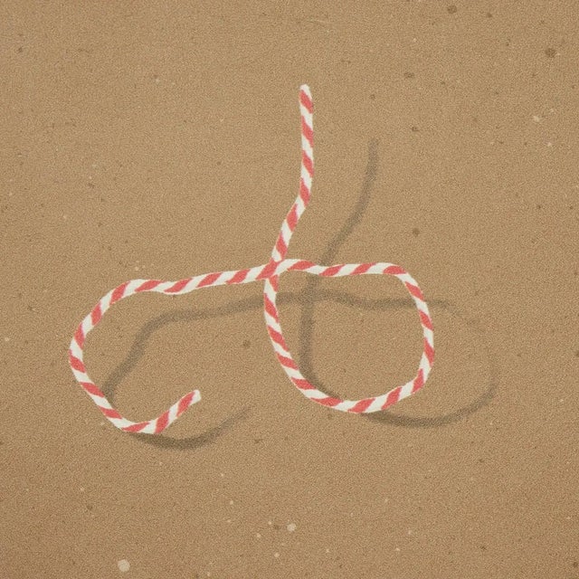 Schumacher Butcher String Wallpaper, Red & White on Brown | Chairish
