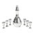 Mid-Century Minimalist Sculptural Sterling Kiddush Decanter and Six Cup Set For Sale
