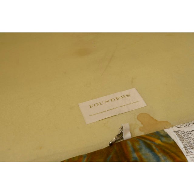 Wood Velvet Tie-Dye Sofa, Attributed to Milo Baughman & Jack Larsen, 1960's For Sale - Image 7 of 9