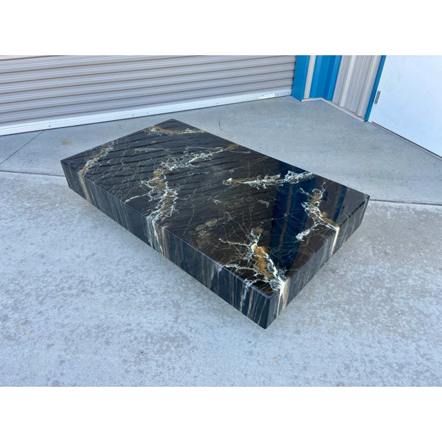 1970s Vintage Faux Marble Coffee Table by Willy Rizzo For Sale In Los Angeles - Image 6 of 12