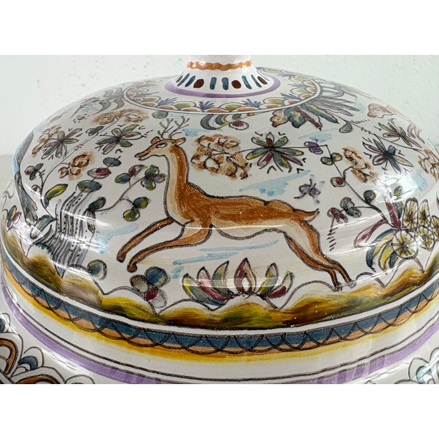 Mid 20th Century Hand Painted Portuguese Serving Bowl For Sale In Philadelphia - Image 6 of 11