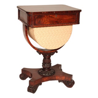 William IV Rosewood and Mahogany Sewing/Side Table For Sale