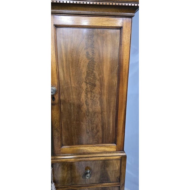 Wood Small Mahogany Linen Press, 1900s For Sale - Image 7 of 18