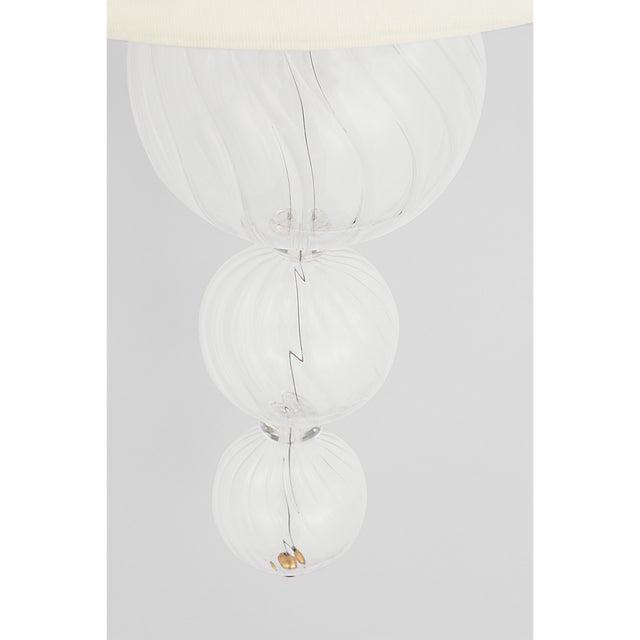 Talia 18" Sconce in Gild and Clear Swirled Glass with Linen Shade Designer: Julie Neill Finish: Gild and Clear Swirled...