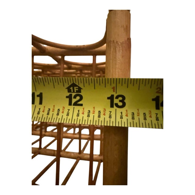 Vintage Bent Rattan Bamboo 12-Bottle Wine Rack - Coastal Boho For Sale - Image 9 of 12
