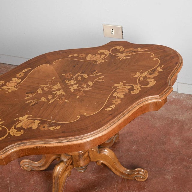 Vintage Inlaid Low Biscotti Shaped Coffee Table For Sale - Image 15 of 18