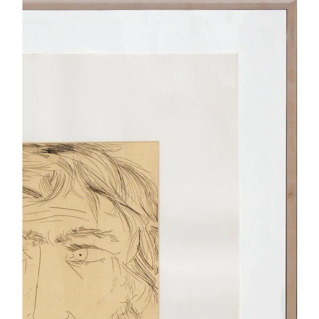 Late 20th Century 20th Century "Omaggio a Michelangelo" Monochromatic Abstract Figurative Etching Ed 98/200 by Giacomo Manzù For Sale - Image 5 of 13