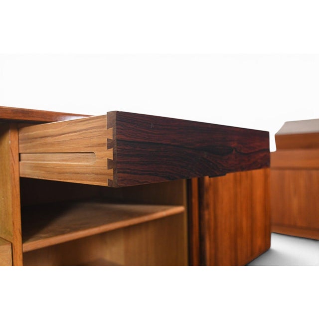 Christian Linneberg Mid 20th Century Brazilian Rosewood Credenza by Johannes Andersen, Attributed For Sale - Image 4 of 14