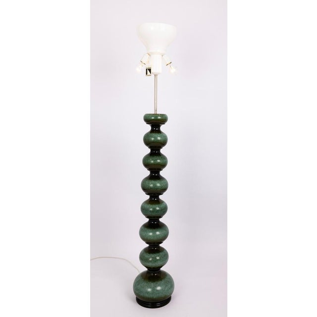 Ceramic Large Green Ceramic Floor Lamp from Kaiser Leuchten, Germany, 1970s For Sale - Image 7 of 13