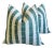 Shabby Chic India Green & Beige Striped Feather/Down Pillows 25" Square - Pair For Sale - Image 3 of 5