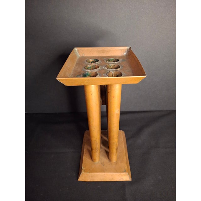 American Antique 19thC Copper 6 Tube Candle Mold Sheet Metal Primitive Hearth Americana For Sale - Image 3 of 17
