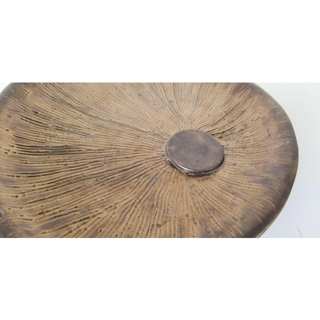 1980s 80s Vintage Handcrafted Free-Form Decorative Art Pottery Dish For Sale - Image 5 of 10