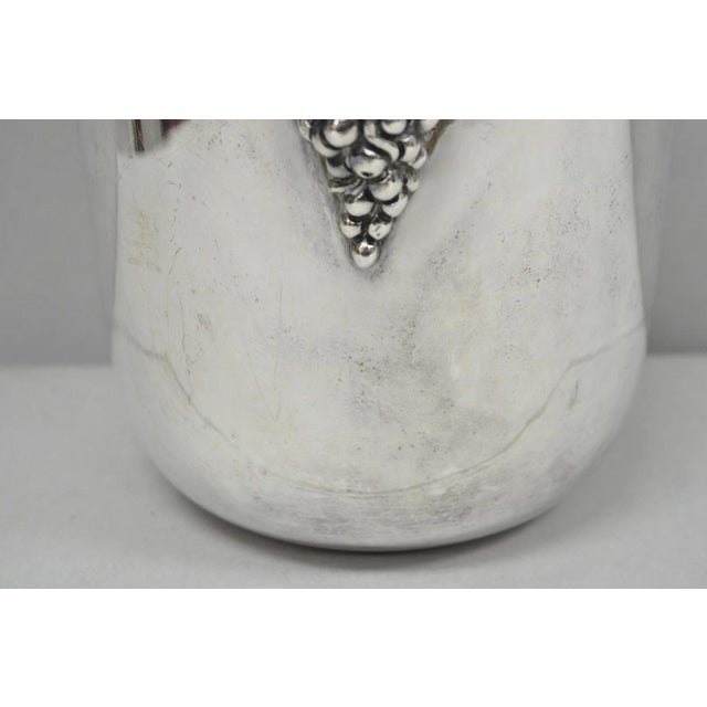 Vintage Mid Century Silver Plated Grapevine Cluster Champagne Chiller Ice Bucket For Sale - Image 10 of 12