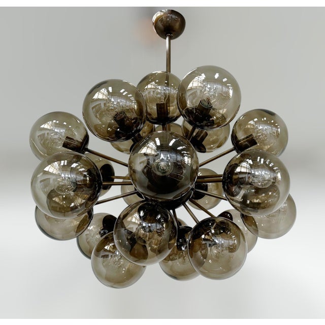 Fabio Ltd 21st Century Ovale Bronze Smoky Murano Sputnik Chandelier by Fabio LTD For Sale - Image 4 of 9