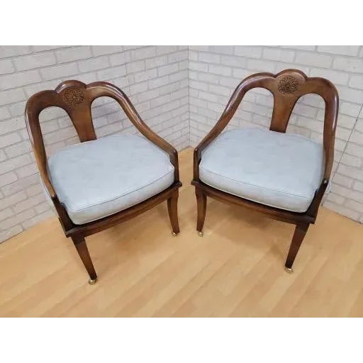 Neoclassical Michael Taylor Spoon Back Slipper Chairs & Table For Sale In Chicago - Image 6 of 10
