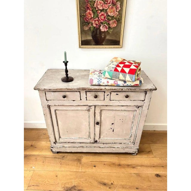 Wood Vintage Painted Wooden Buffet For Sale - Image 7 of 13
