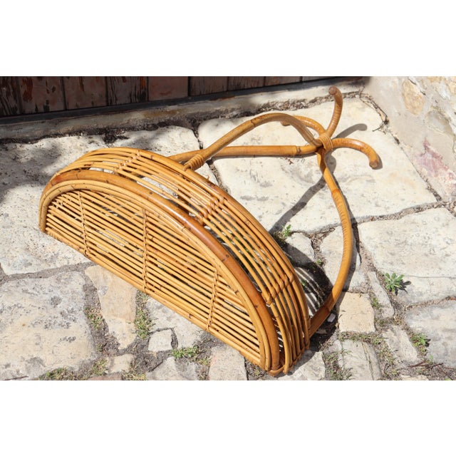 Rattan Wall Console Table, Italy, 1970s For Sale - Image 6 of 7