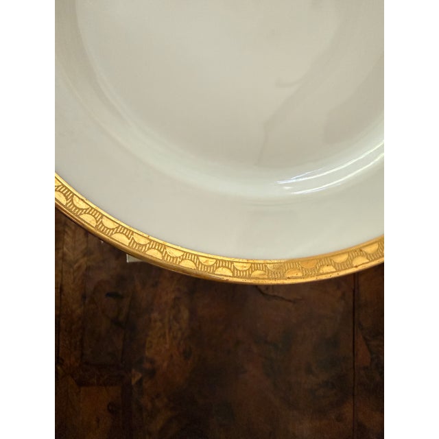 Art Deco 1960s Set of Eleven (11) H&c Selb Bavaria Gold Rim Porcelain Luncheon Plates For Sale - Image 3 of 12