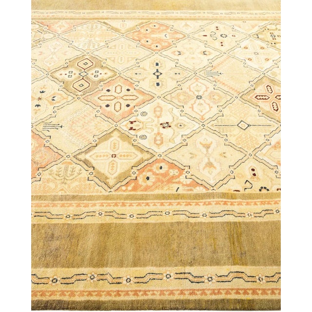 Solo Rugs Vintage Traditional Hand Knotted Wool Area Rug, Olive - 6'0" X 8'7" For Sale - Image 4 of 9