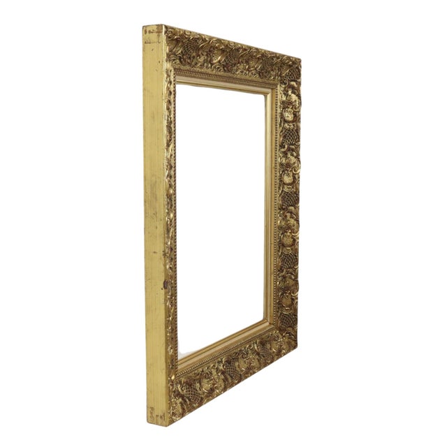 Wood Vintage Frame with Rococo Style Floral Motifs For Sale - Image 7 of 17