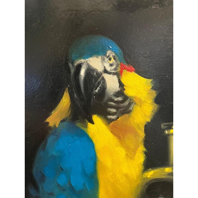 Early 21st Century Luisa Albert, The Intruder Macaw Parrot, Oil Painting, 2018 For Sale - Image 5 of 6