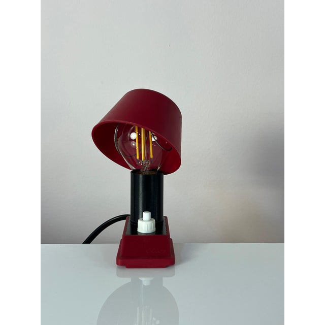 Red Clamp Lamp with Plastic Shade and Switch from Elios For Sale - Image 6 of 11