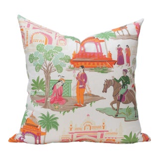 22" Bara Bazaar Indian Chinoiserie in Jewel Pillow For Sale