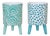 Blue Patterned Pot with Legs (Set of 2) For Sale