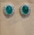 12 Ct Natural Emerald Zambia Cabochon & 4 Ct Diamond Stud Earring 14 KW Gold For Sale - Image 18 of 18