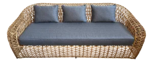 Rattan Open Weave Vintage Outdoor / Indoor Sofa