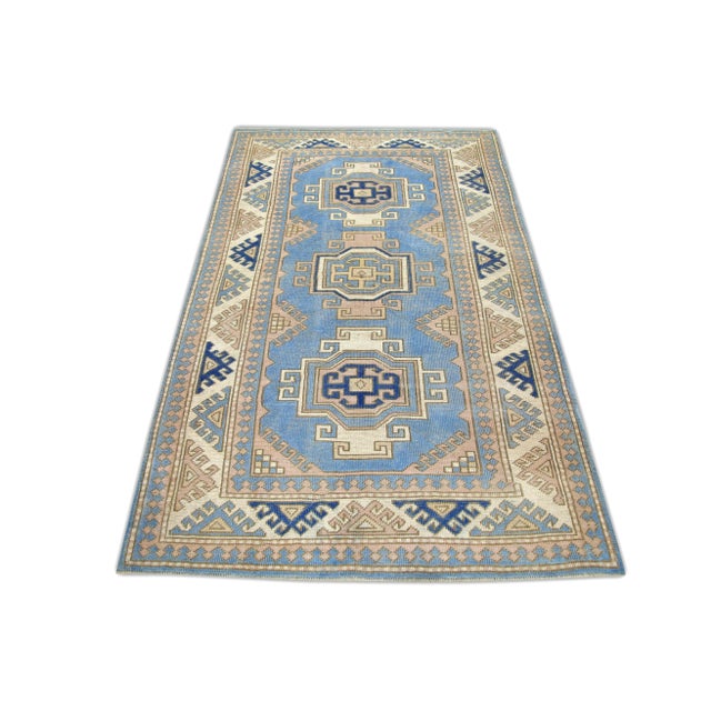 1960s Vintage Turkish Rug 4'4" x 6'9" For Sale - Image 5 of 6