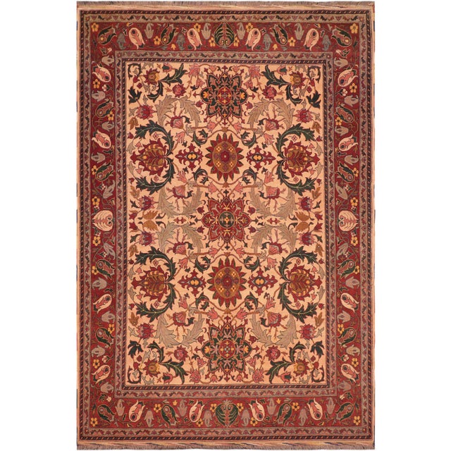 Rustic Kargahi 1980's Beige/Rust Wool Rug - 8'3'' X 10'10'' For Sale - Image 9 of 10