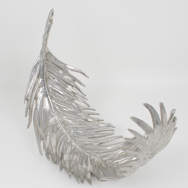 Arthur Court Aluminum Palm Frond Tray Centerpiece, Set of 2, 1977 For Sale - Image 13 of 15