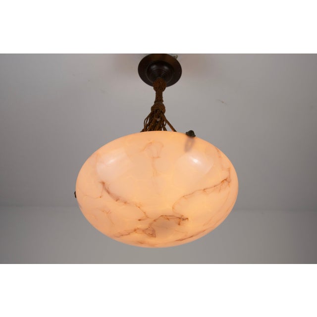 Round Art Deco Glass Pedant Lamp, 1930s, Germany For Sale - Image 10 of 11