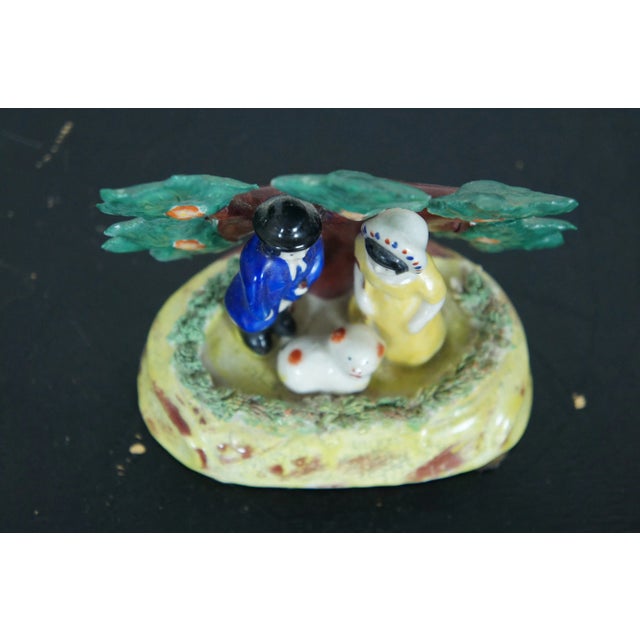 Antique Mid 19th Century Dudson English Staffordshire Pearlware Bocage Shepherd Figure For Sale - Image 10 of 13