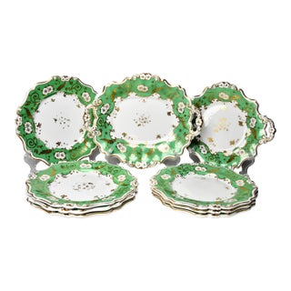 19th Century Victorian Coalport English Porcelain Dessert Set For Sale