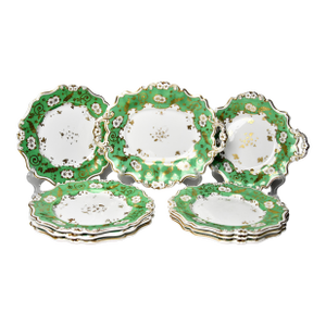 19th Century Victorian Coalport English Porcelain Dessert Set