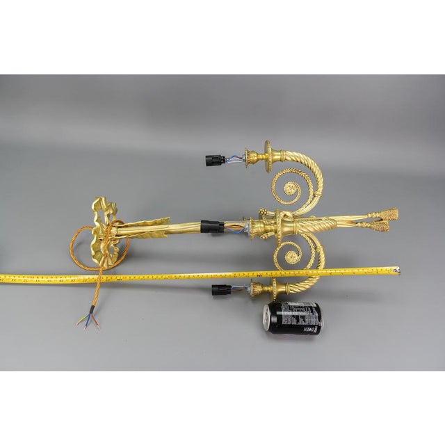 Louis XVI French Bronze Ribbon and Tassel Four-Light Chandelier, 1910s For Sale - Image 18 of 18