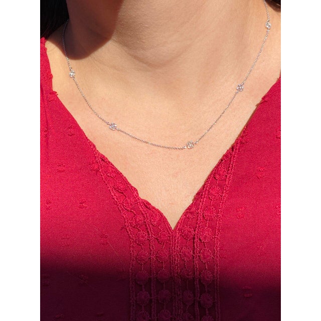 The 131st Street: Tacori Signed White Gold and Natural Diamond Station Chain For Sale - Image 4 of 4