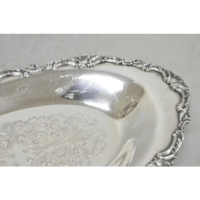 Metal Vintage Community Ascot Victorian Silver Plated Oval Narrow Trinket Dish For Sale - Image 7 of 12