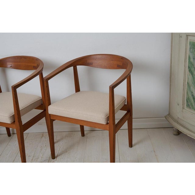 Scandinavian Modern S-96 Dining Armchairs attributed to Eyjolfur Augustsson, 1960s, Set of 4 For Sale - Image 6 of 14