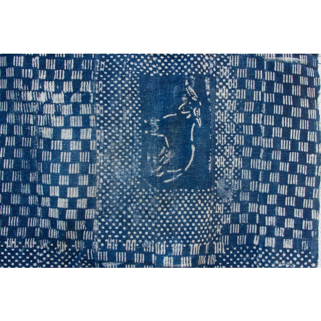 1950s Tribal Life Vintage Indigo Mud Cloth For Sale - Image 5 of 9