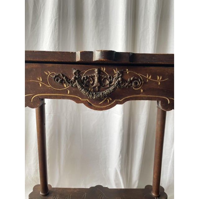 French Art Nouveau Walnut Side Table, 1890s For Sale - Image 4 of 18