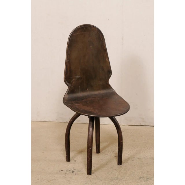 Vintage Mid Century Spanish Iron Swivel Chairs on Spider-Style Legs - a Pair For Sale - Image 4 of 11