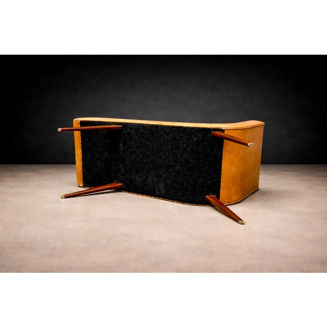 Chaise Lounge in Hardwood and Faux Leather, Unknown, 1950s For Sale - Image 10 of 11