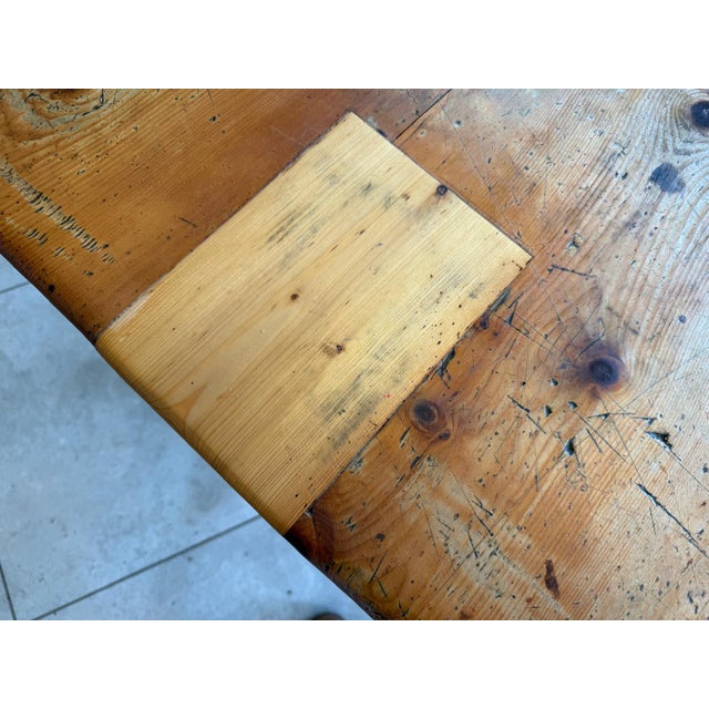 Rustic Farmhouse Dining Table in Wood For Sale - Image 3 of 14