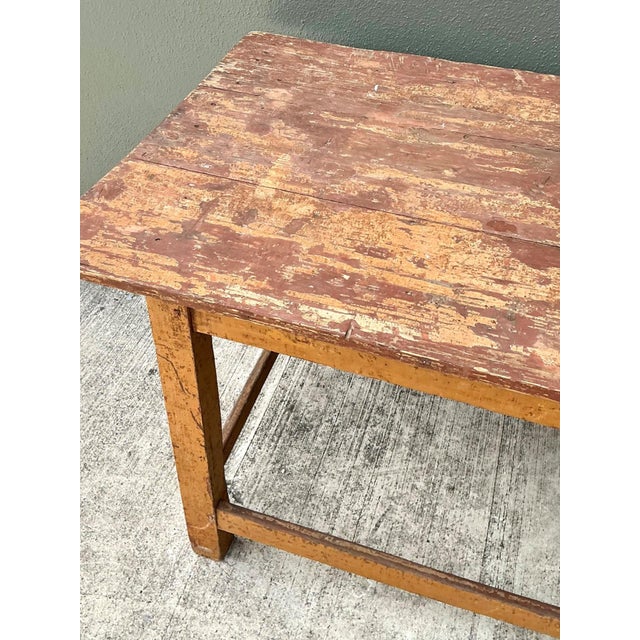 Vintage Belgian Monumental Rustic Wood Farm Table For Sale - Image 9 of 10